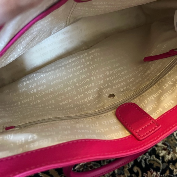 Pink Leather Kate Spade Handbag with Bow Accent - Picture 11 of 11